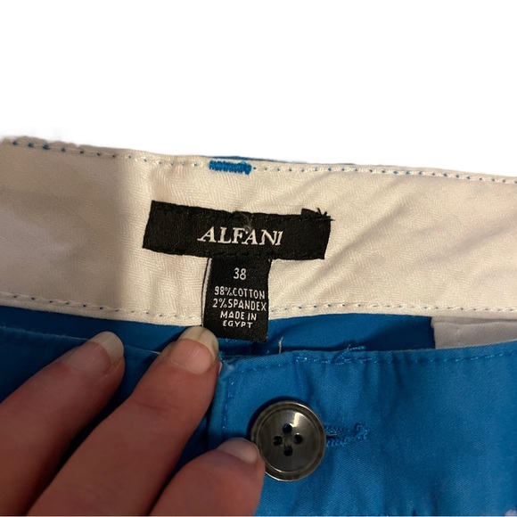 - Alfani Men’s Flat Front Stretch Summer Shorts Blue Size 38 - Picture 4 of 8